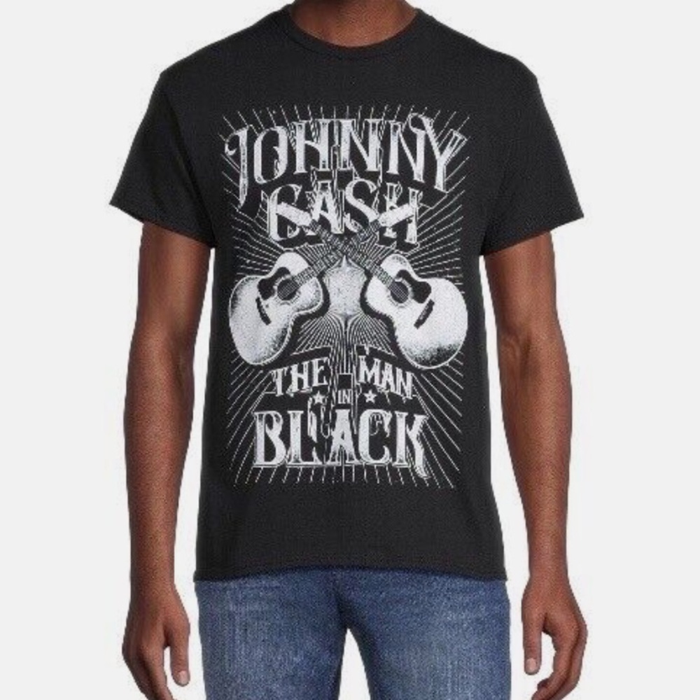 Johnny Cash Man In Black Label Country Music  TShirt S/M